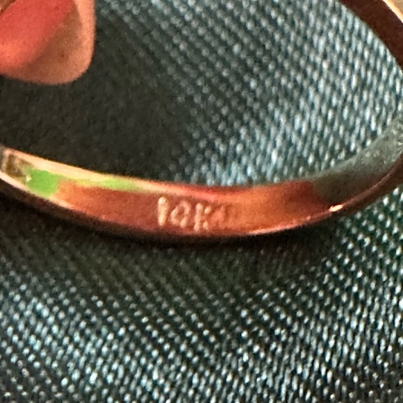 Vintage 14K Gold Ring Size 4.5 Blue Gemstone Diamond Accents 2.37g total Estate - Picture 3 of 14